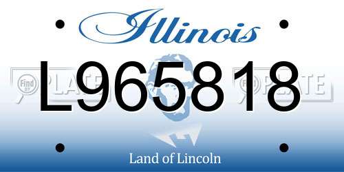 L965818 Illinois License Plate