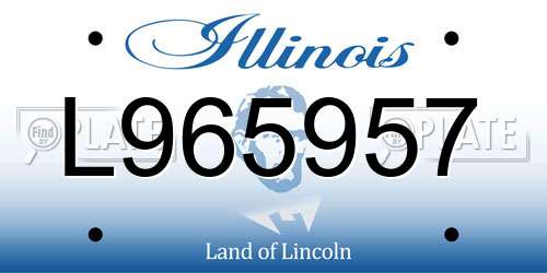 L965957 Illinois License Plate