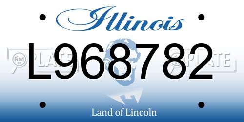 L968782 Illinois License Plate