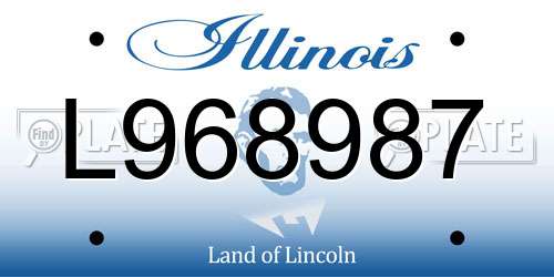 L968987 Illinois License Plate