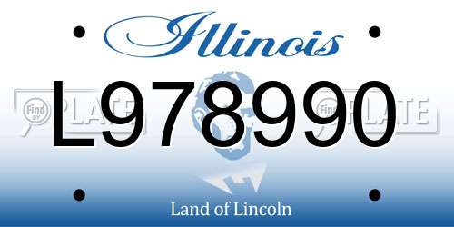 L978990 Illinois License Plate