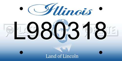 L980318 Illinois License Plate