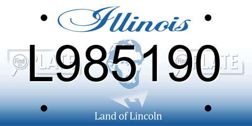 L985190 Illinois License Plate