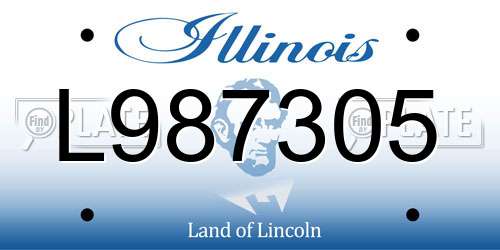 L987305 Illinois License Plate
