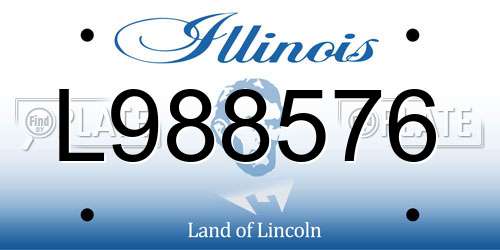 L988576 Illinois License Plate