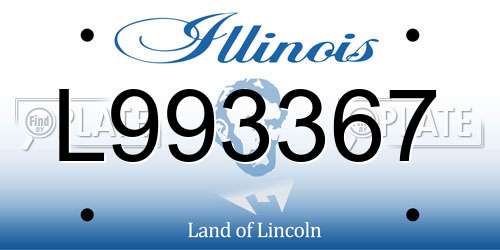L993367 Illinois License Plate