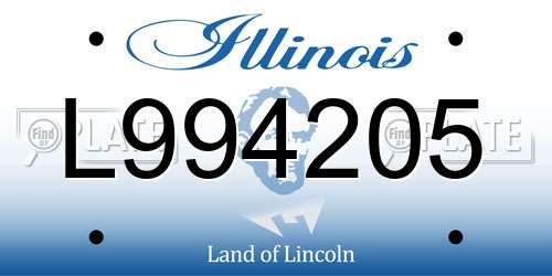 L994205 Illinois License Plate