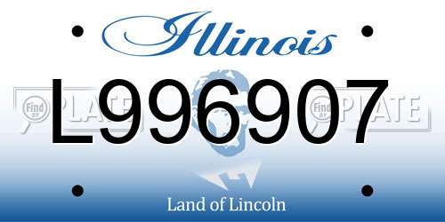 L996907 Illinois License Plate