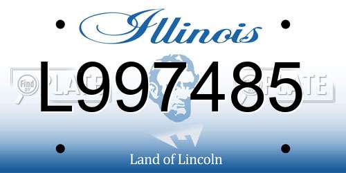 L997485 Illinois License Plate