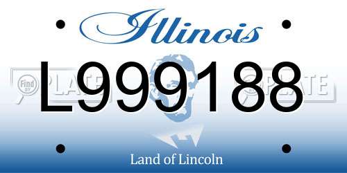 L999188 Illinois License Plate