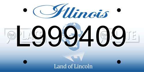 L999409 Illinois License Plate