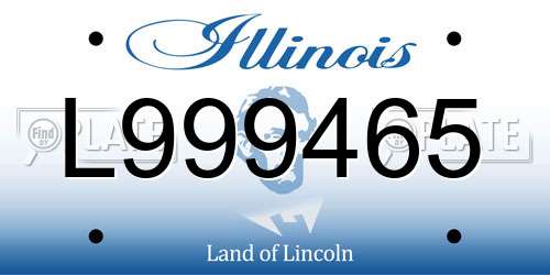 L999465 Illinois License Plate