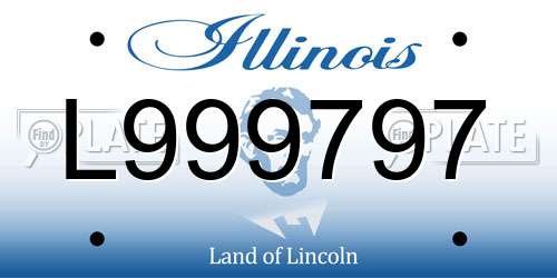 L999797 Illinois License Plate