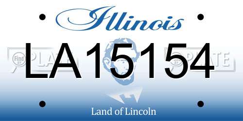 LA15154 Illinois License Plate