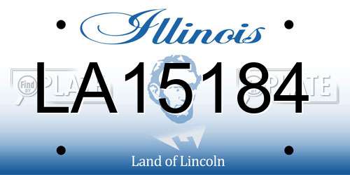 LA15184 Illinois License Plate