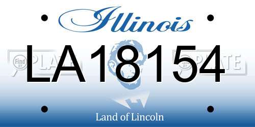 LA18154 Illinois License Plate
