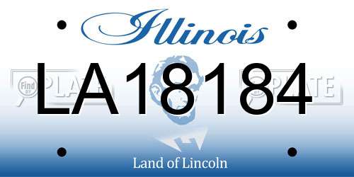 LA18184 Illinois License Plate