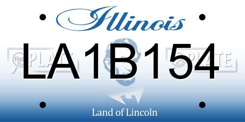 LA1B154 Illinois License Plate