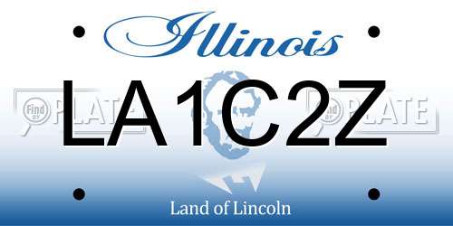 LA1C2Z Illinois License Plate