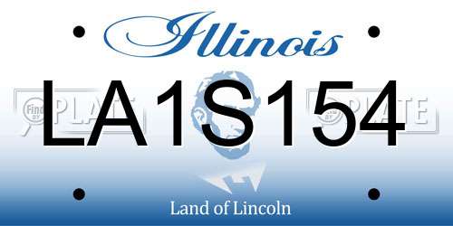 LA1S154 Illinois License Plate