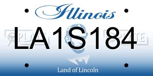 LA1S184 Illinois License Plate