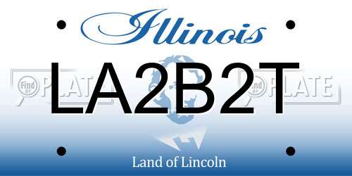 LA2B2T Illinois License Plate