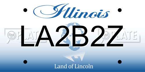LA2B2Z Illinois License Plate