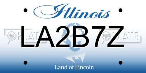 LA2B7Z Illinois License Plate
