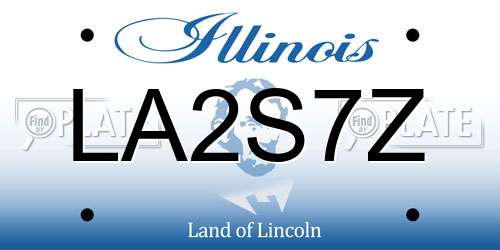 LA2S7Z Illinois License Plate