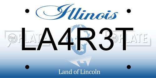 LA4R3T Illinois License Plate