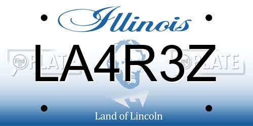 LA4R3Z Illinois License Plate
