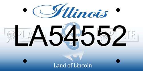 LA54552 Illinois License Plate