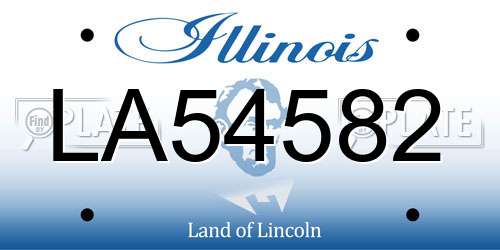 LA54582 Illinois License Plate