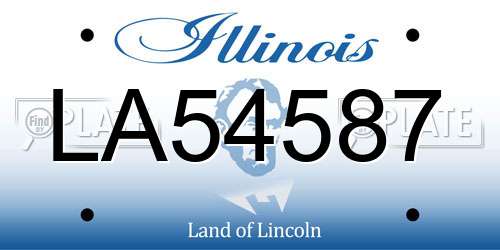 LA54587 Illinois License Plate