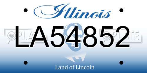 LA54852 Illinois License Plate