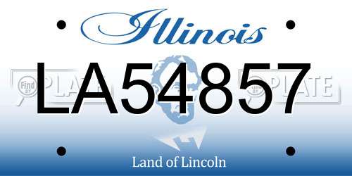LA54857 Illinois License Plate