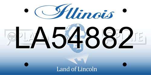LA54882 Illinois License Plate