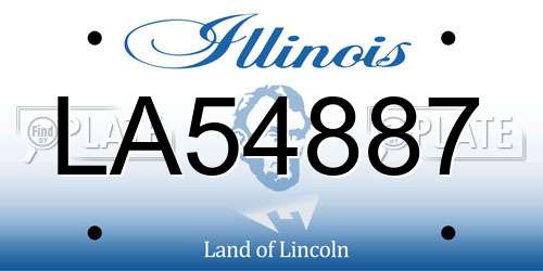 LA54887 Illinois License Plate