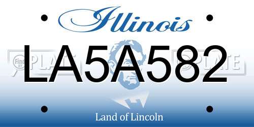 LA5A582 Illinois License Plate