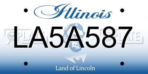 LA5A587 Illinois License Plate