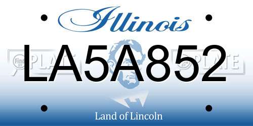 LA5A852 Illinois License Plate
