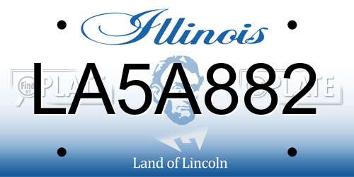 LA5A882 Illinois License Plate