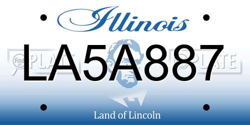 LA5A887 Illinois License Plate