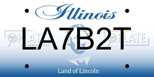 LA7B2T Illinois License Plate