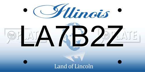 LA7B2Z Illinois License Plate