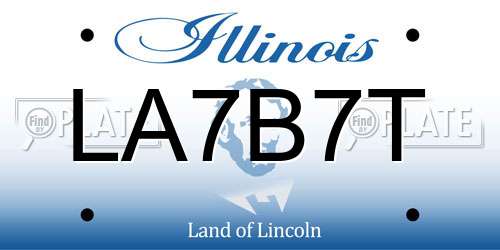 LA7B7T Illinois License Plate