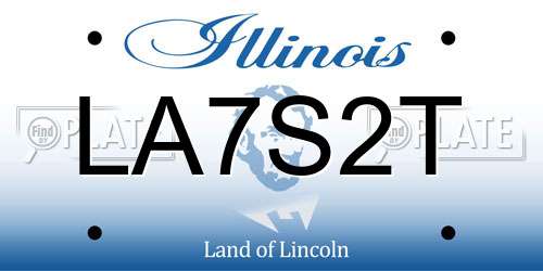LA7S2T Illinois License Plate