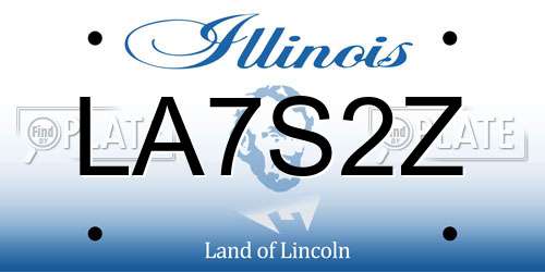 LA7S2Z Illinois License Plate