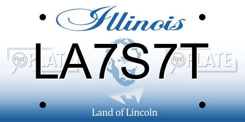 LA7S7T Illinois License Plate