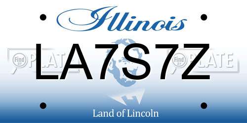 LA7S7Z Illinois License Plate